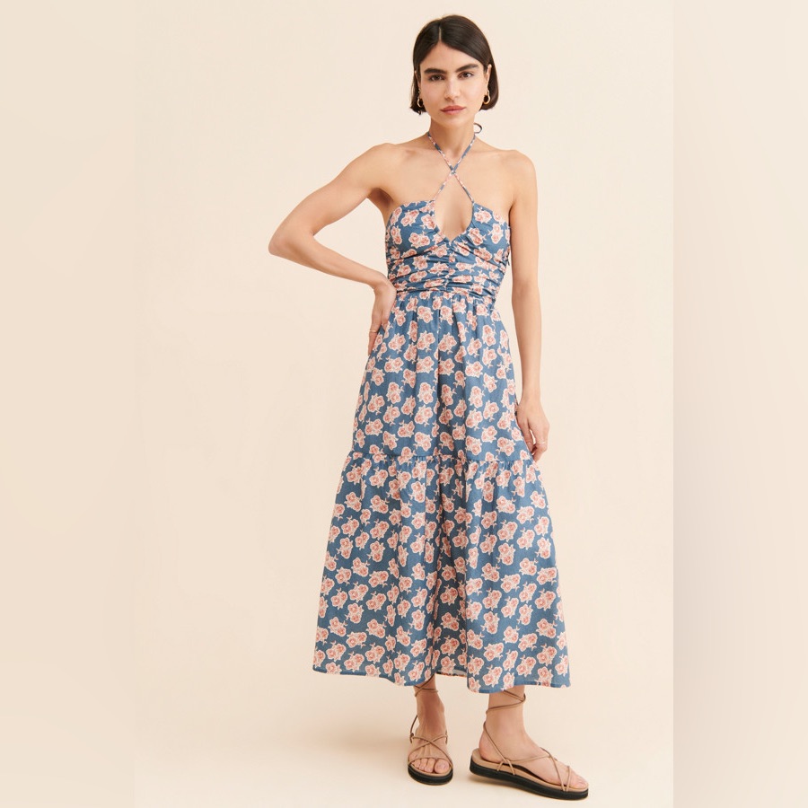 Nwt Anthropologie Bishop And Young Aeries Floral Maxi Dress